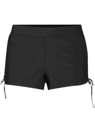 Дамски черни къси панталони за плуване с вградени слипове