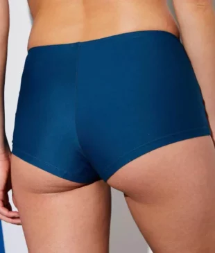 Сини дамски бански боксерки за отслабване на корема и задните части